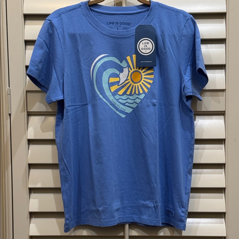 Life Is Good Blue Wave and Sun T-Shirt